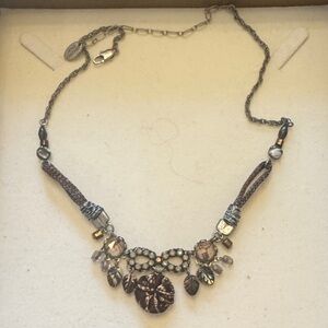 Chic Brown and Silver Women's Necklace